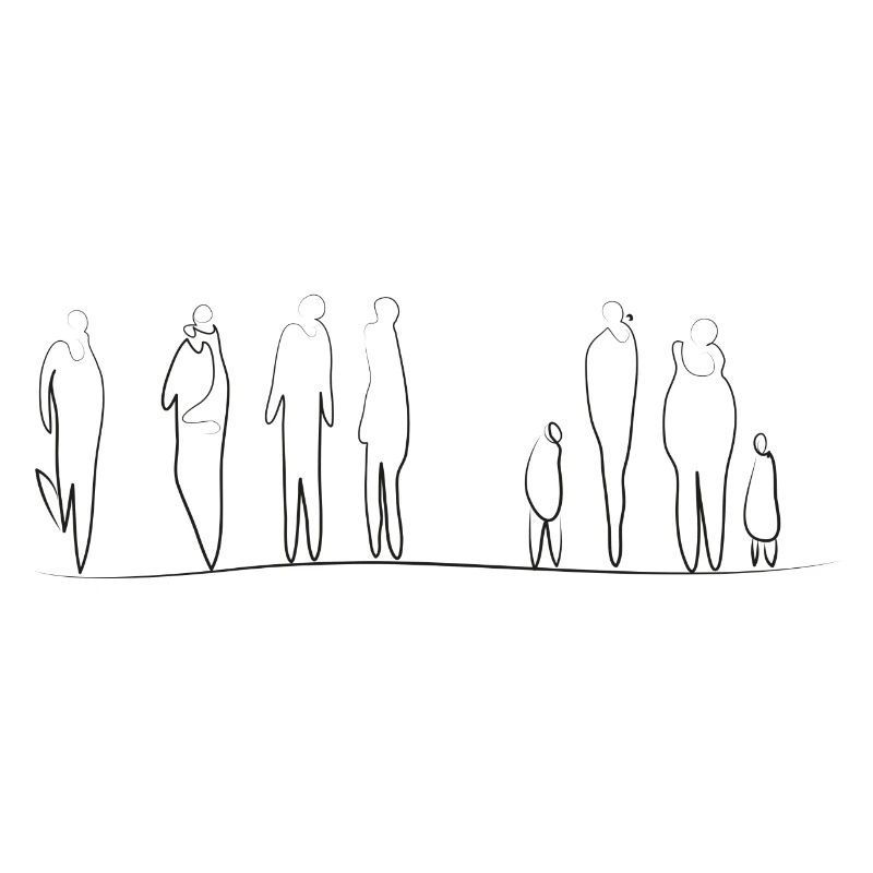 Black people as an abstract line, group