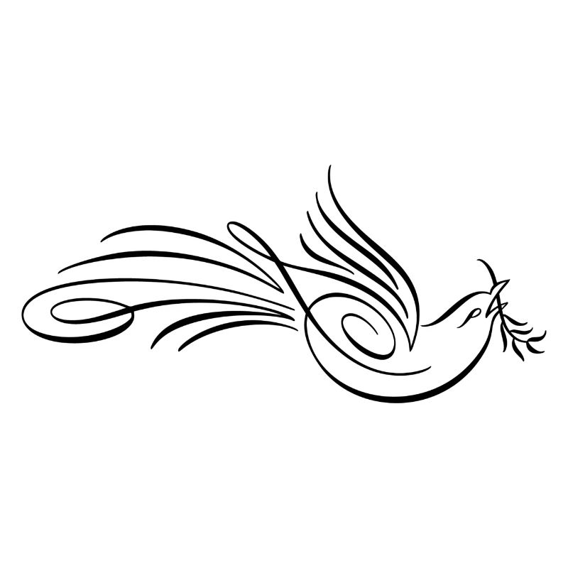 Pencil Line Art Friedenstaube
