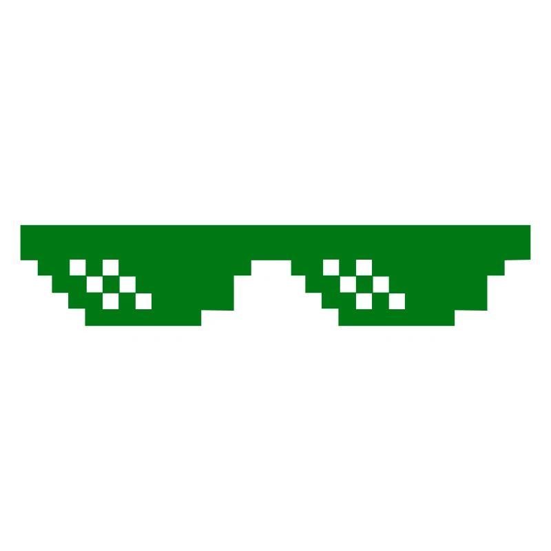 Green pixel pattern with contrast blocks