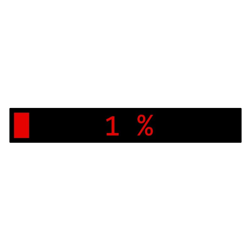 Rectangle loading bar Black Red 1%