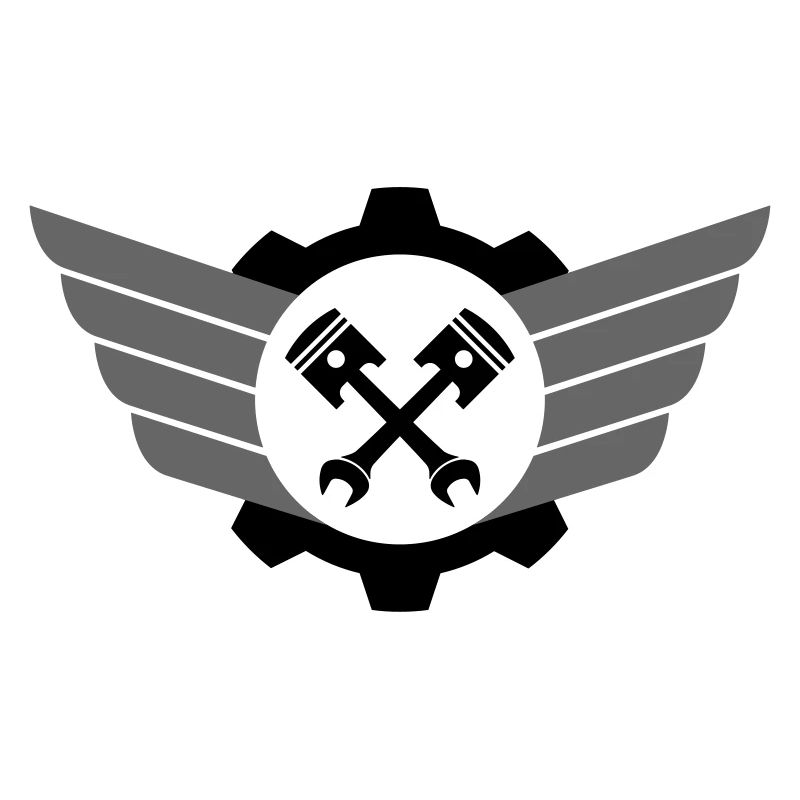 Piston key crossed with gear and wing