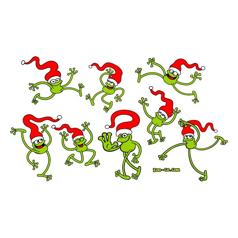 Christmas Frogs, dancing, jumping and celebrating!
