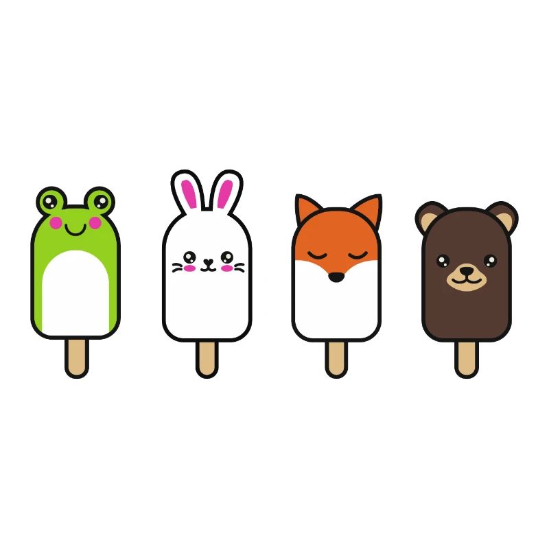 Eis mit Tiergesichtern