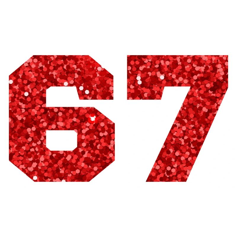 Numéro 67 paillettes rouge - 67e anniversaire