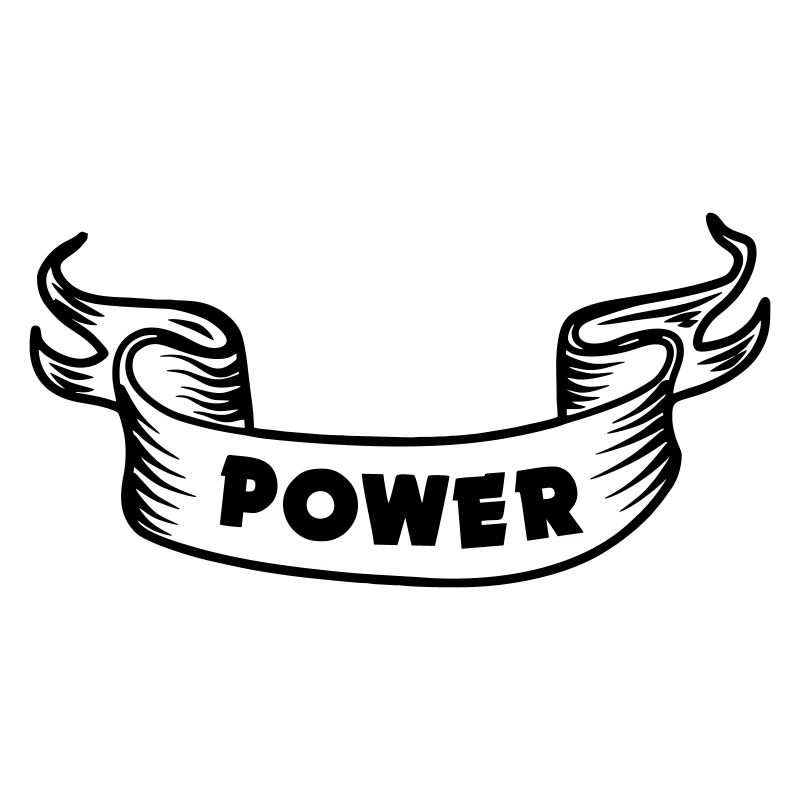 Texte de bannière avec le mot power 'POWER'