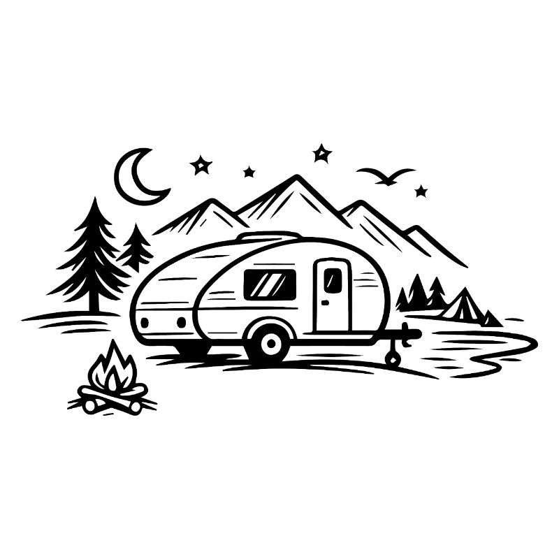 Camping Trailer Landscape
