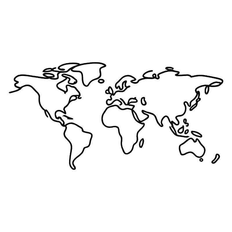 World Map Line Art