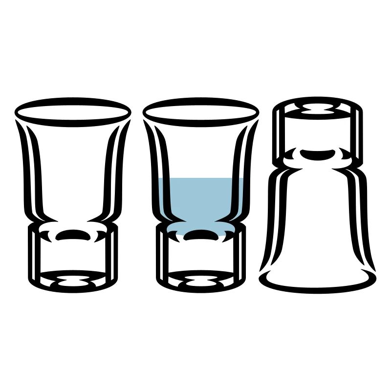 Drei Schnapsgläser / three shot glasses (2c)