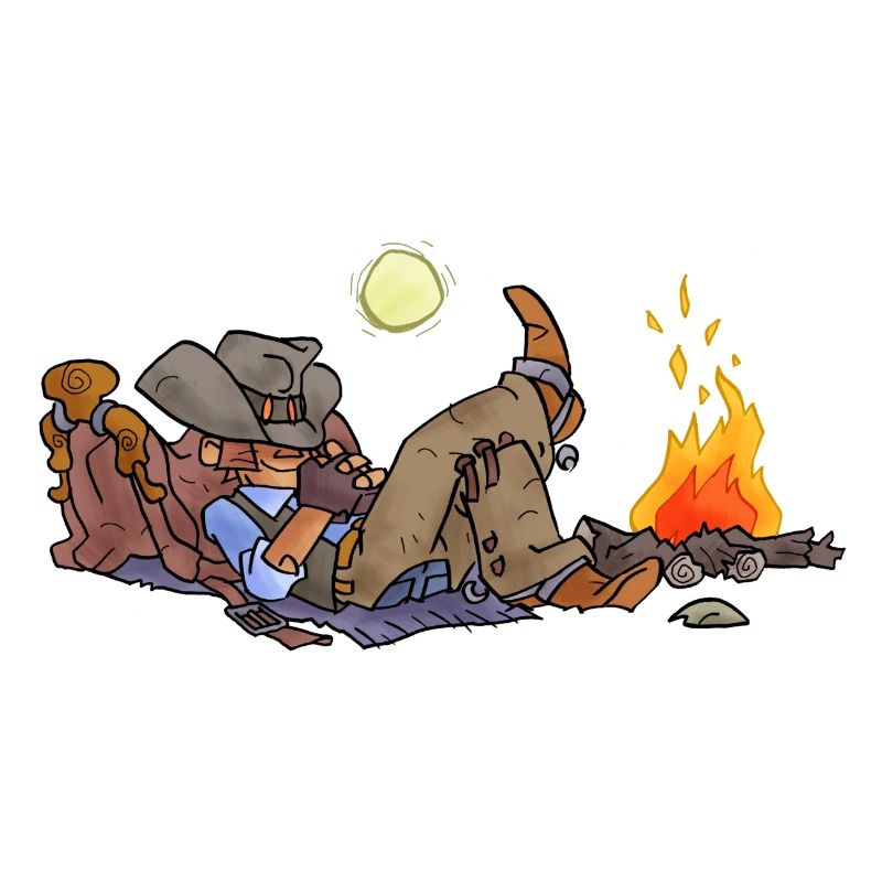 Cowboys - hält ein Nickerchen