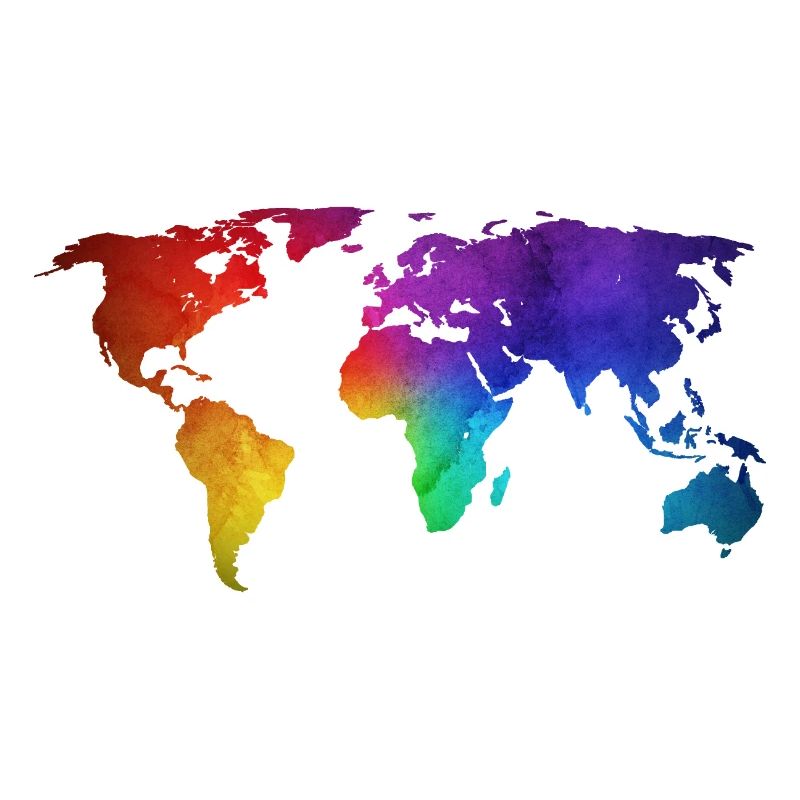 Weltkarte/Globe-Design mit funky RegenbogenFarbe