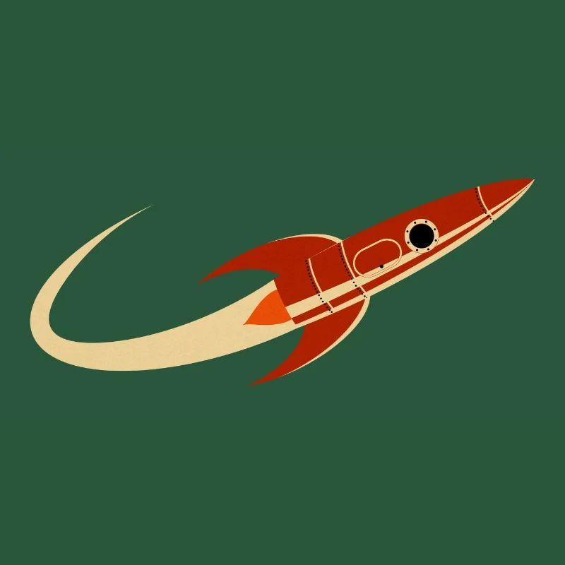Fusée spatiale rouge