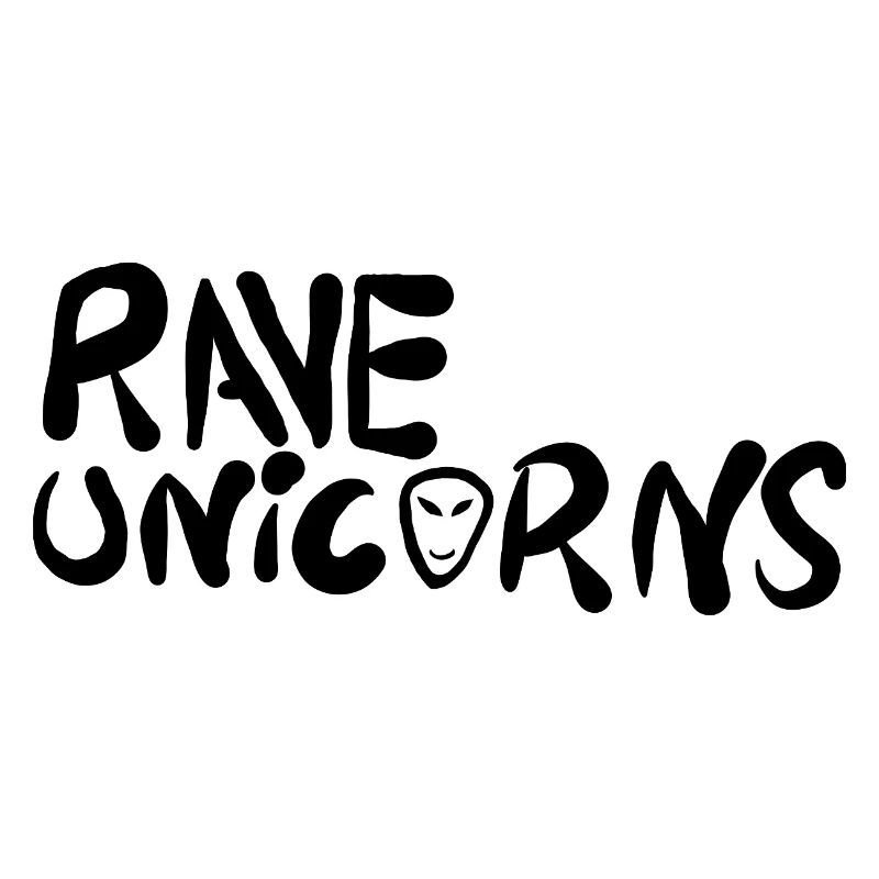 Rave Unicorns Logo Text Black