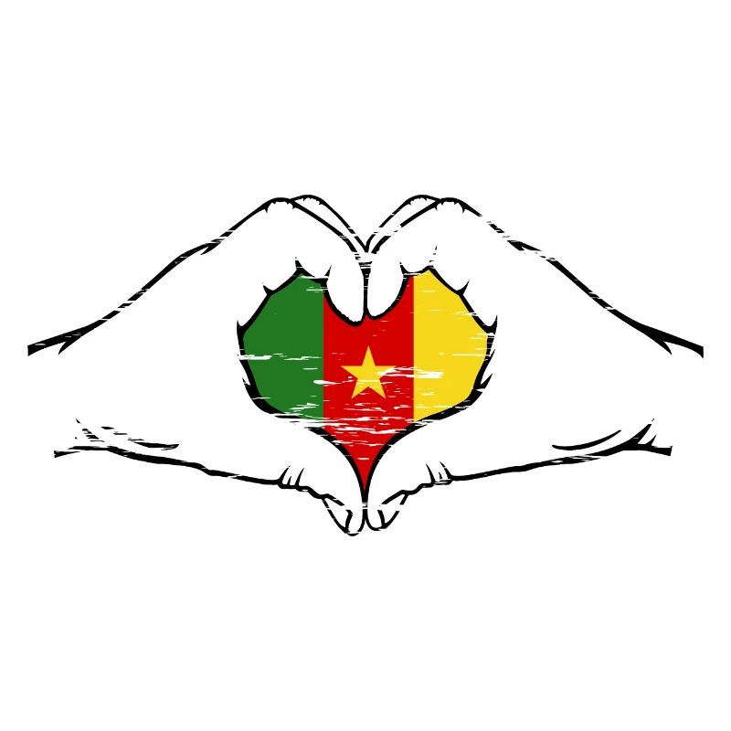 Kemerun drapeau forme de coeur utilisé