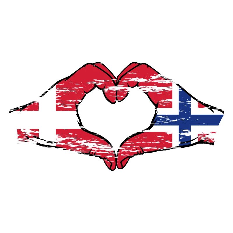 Denmark Norway Heart Shape with Hands Used