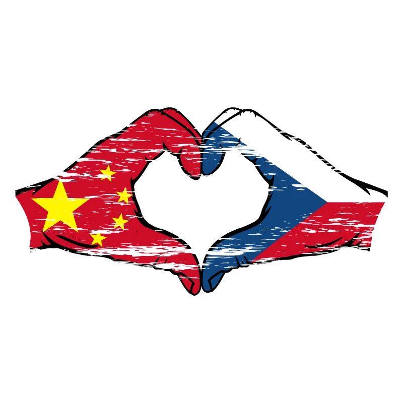 Chine Forme de cœur du drapeau de la République tchèque utilisé
