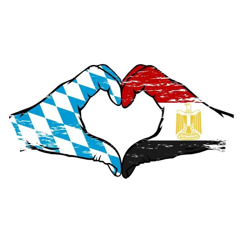 Bavière, Égypte, drapeau, aiguilles, forme de coeur utilisé