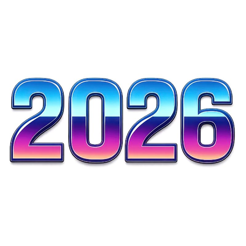 Neon 2026 Design mit Farbverlauf