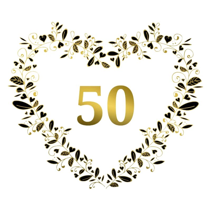 50. Jubiläum, Geburtstag oder Jahrestag - Herz