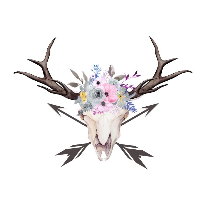 Customizable Boho Scull Flower Arrow