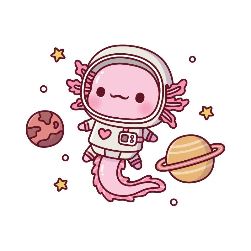 Mignon astronaute Axolotl dans l’espace extra-atmosphérique