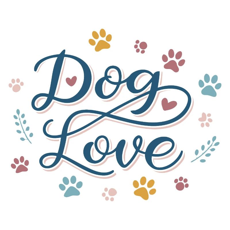 Dog Love Script Pastel Paw