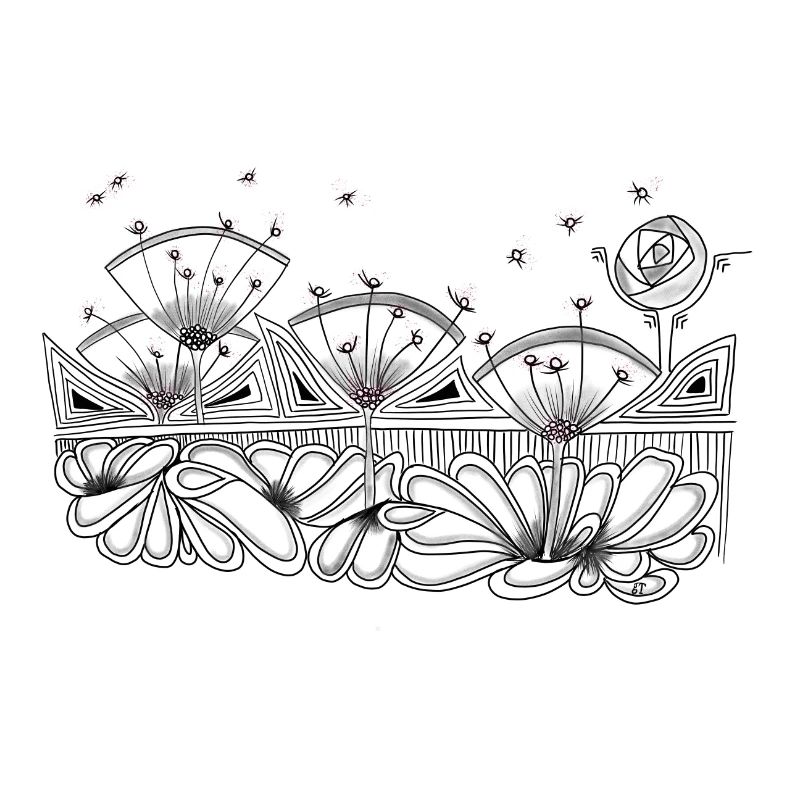 zentangle blumen nr 2