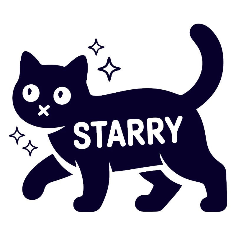 Samtpfote Starry Lustig Monochrom Katze