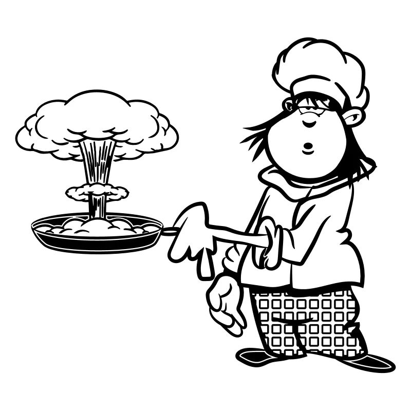 cuisinier drôle champignon de cuisson