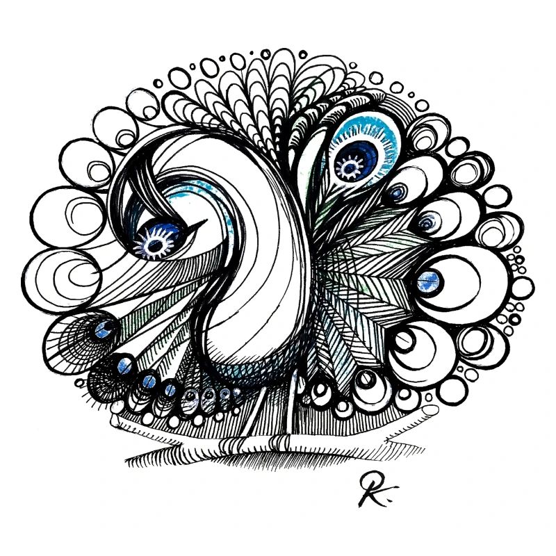 Pfau peacock psychedelisch