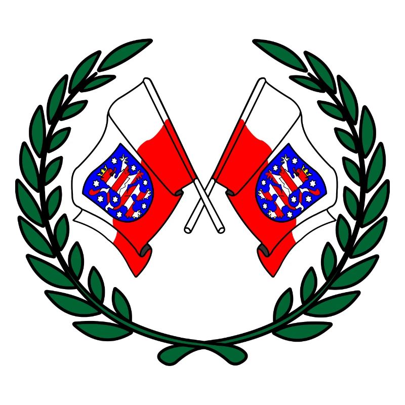 Flags Thuringia laurel wreath