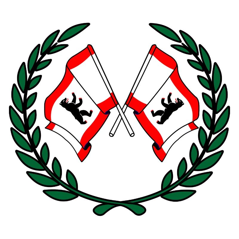 Flags Berlin laurel wreath