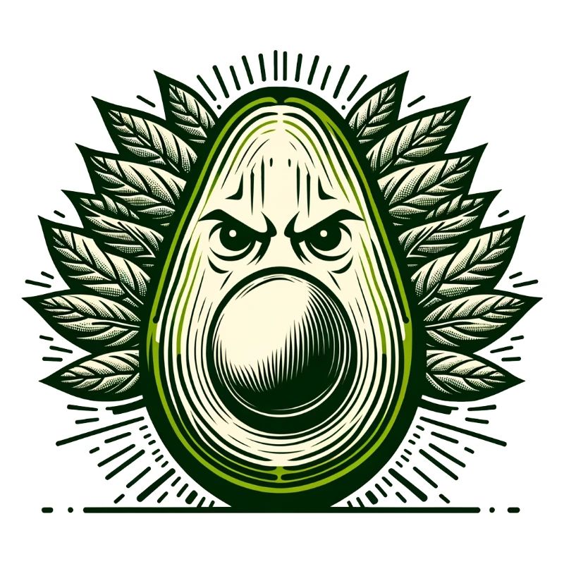 Avocado Krieger Gesicht