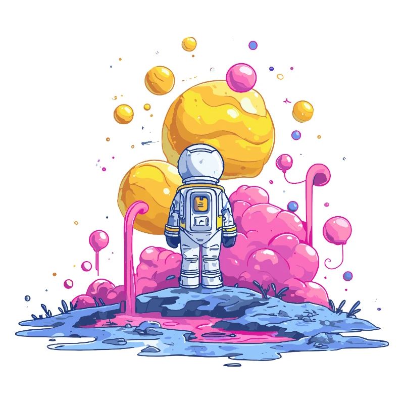 Astronaut auf Farbplanet
