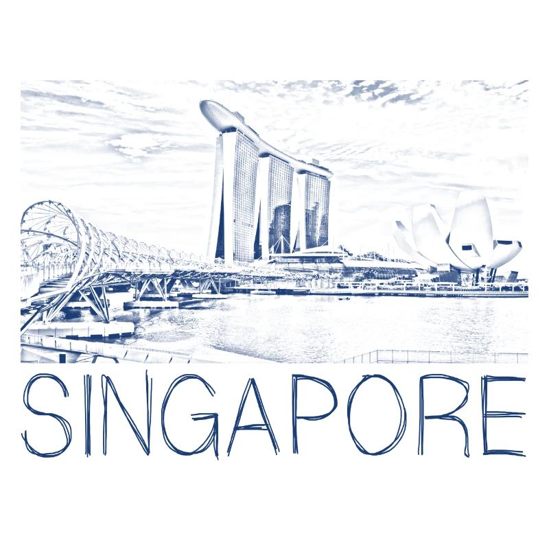Stiftzeichnung Singapur
