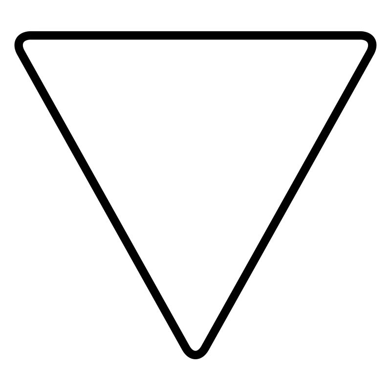 Triangle avec coins arrondis comme panneau d’avertissement