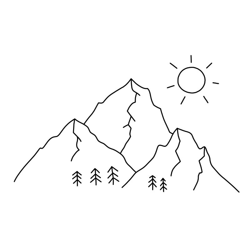 Gebirge mit Sonne