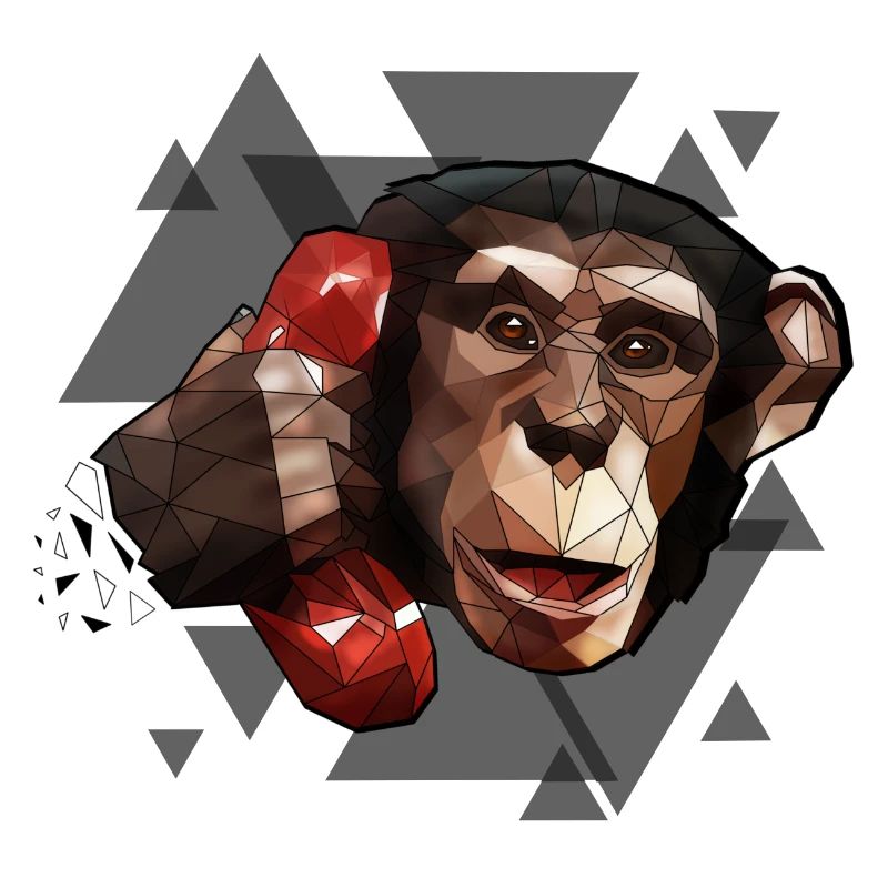 Monkey on the phone | Geometric design triangles