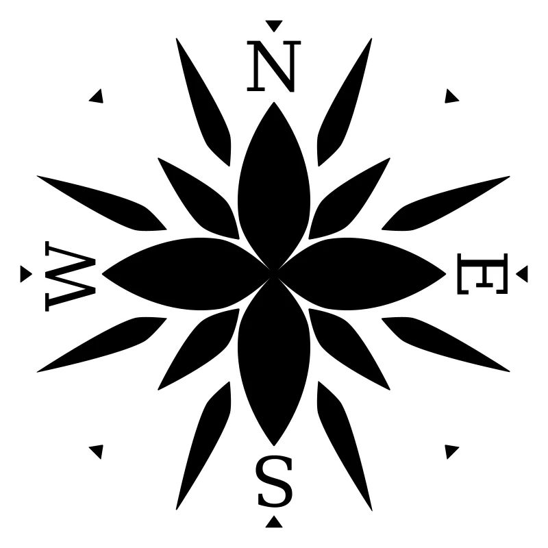 Compass with directions.