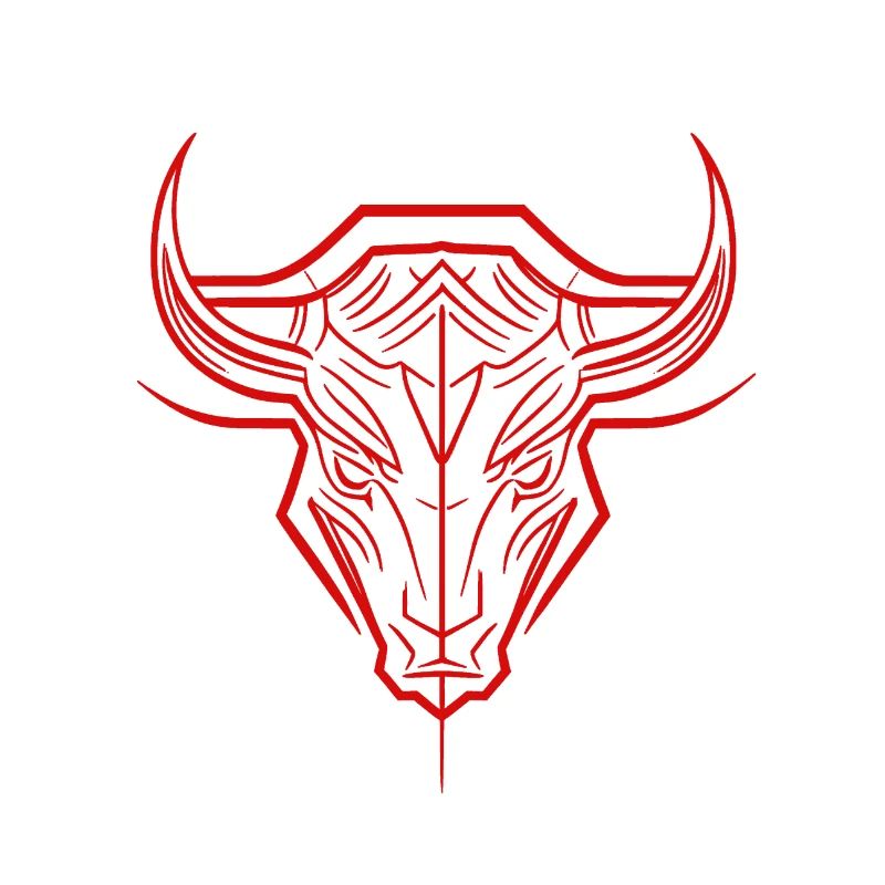 Roter Bullenschädel