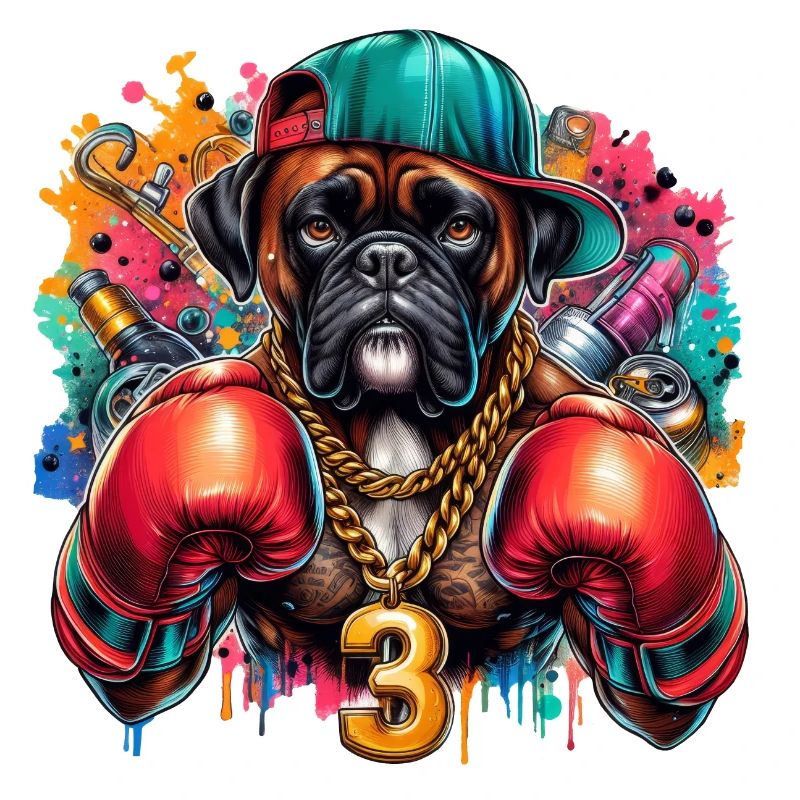 Boxer Hund Splash Kunst