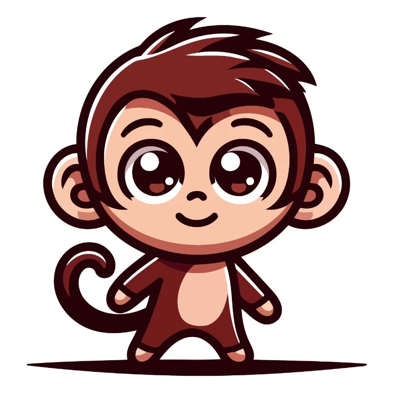 A cute cartoon style monkey
