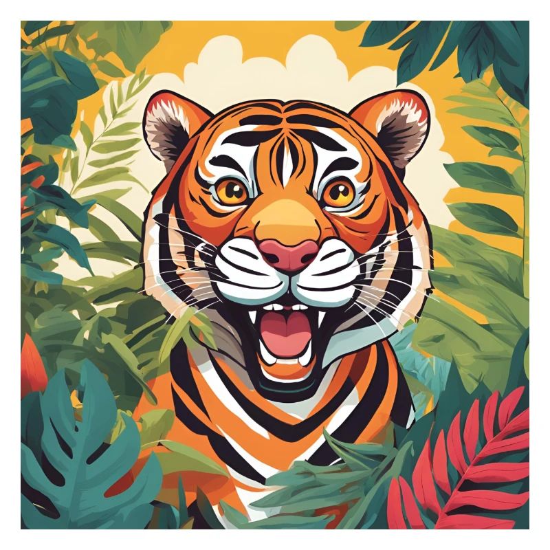 Lebendiger Dschungeltiger Illustration