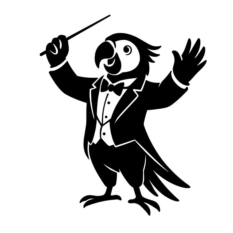 Dirigierender Papagei Illustration