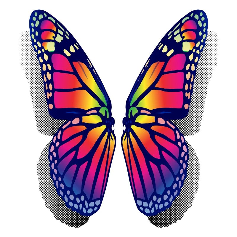 Ailes de papillon arc-en-ciel