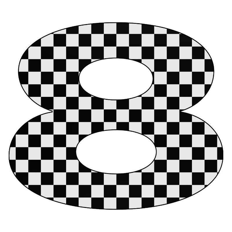 Conception du numéro 8 à carreaux