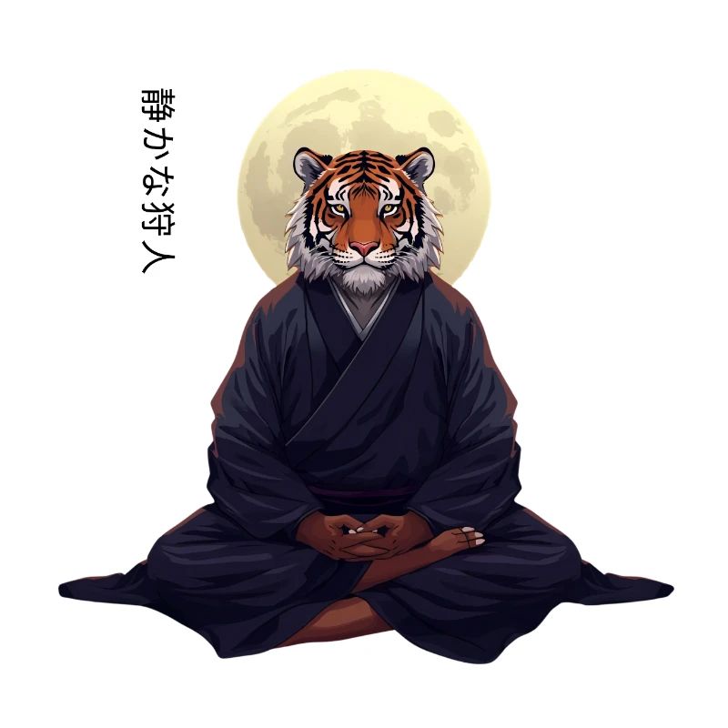 Tiger Monk – Sumi-e Zen Kunst Strength Within