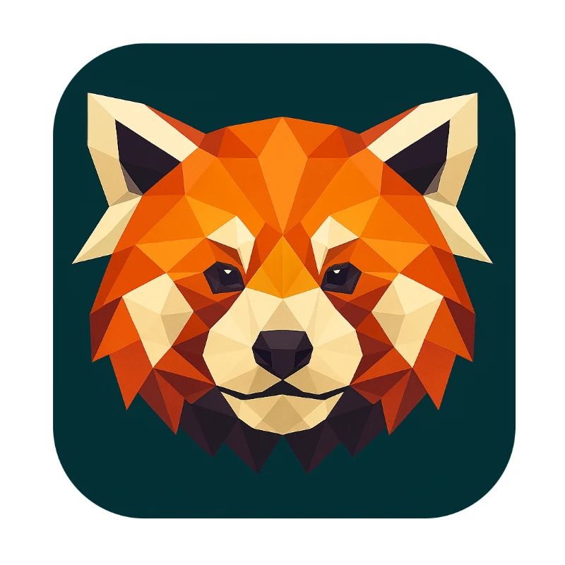 Tête de Panda Rouge Low Poly