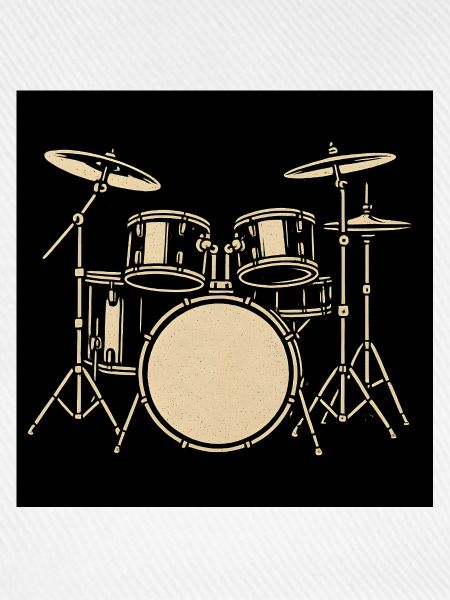 Black Silver Drumset Illustration