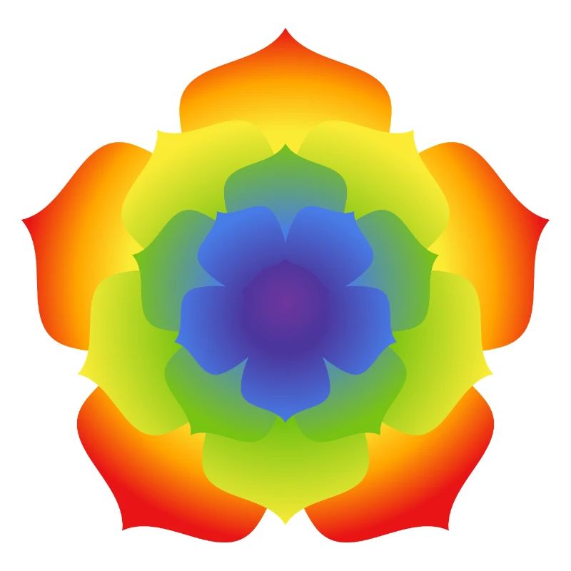 Regenbogenlotus-Mandala-Blüte