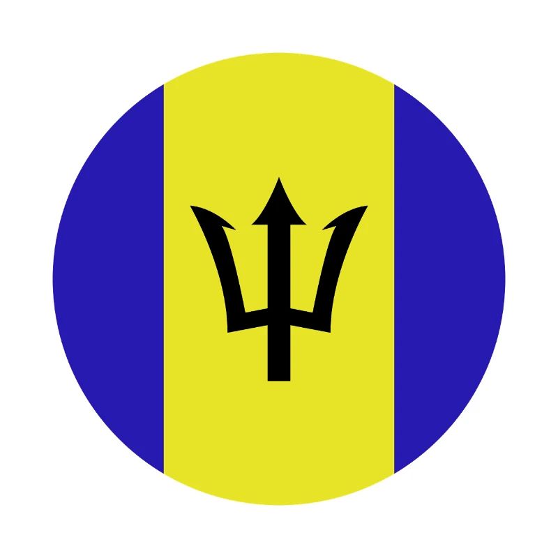Drapeau rond de la Barbade